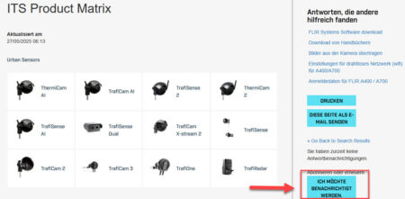 FLIR Kundenportal zur Benachrichtigung von Produktneuheiten